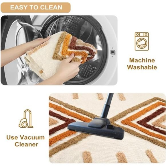 NEW Boho Geometric Area Rug - Picture 4 of 6